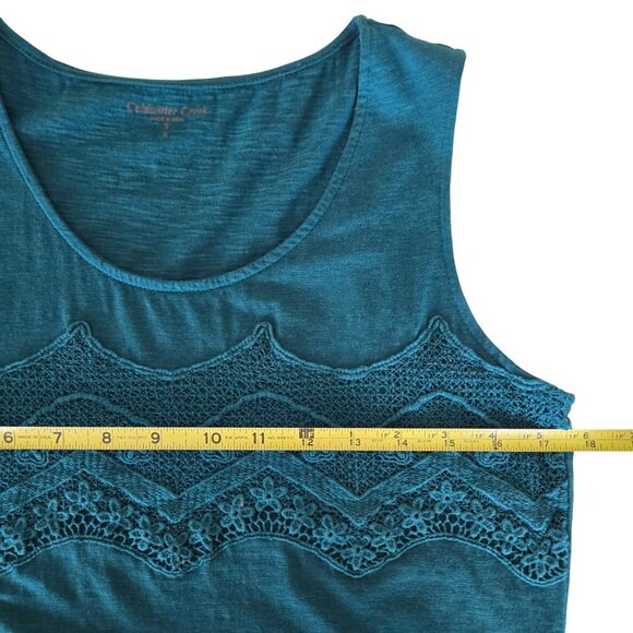 Coldwater Creek Elegant Sheer Jacket and Matching Tank Set Small, Teal - Picture 10 of 13